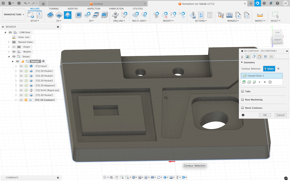 2D Contour select